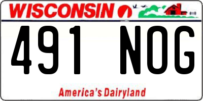 WI license plate 491NOG