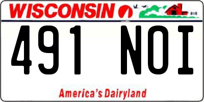 WI license plate 491NOI
