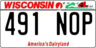 WI license plate 491NOP