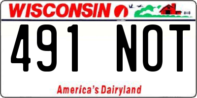 WI license plate 491NOT