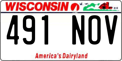WI license plate 491NOV