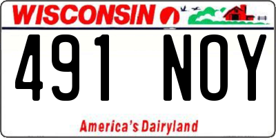 WI license plate 491NOY