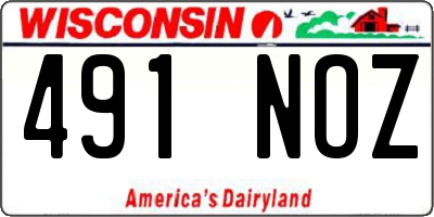 WI license plate 491NOZ