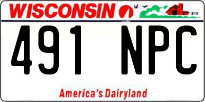 WI license plate 491NPC