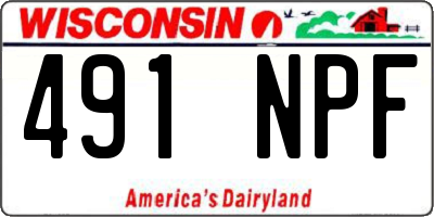WI license plate 491NPF