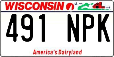 WI license plate 491NPK