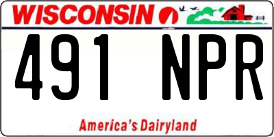 WI license plate 491NPR