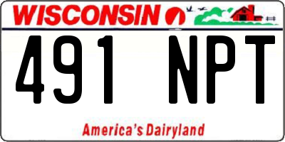 WI license plate 491NPT
