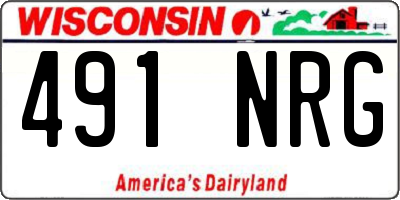 WI license plate 491NRG