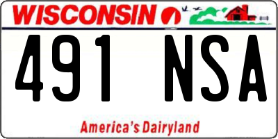 WI license plate 491NSA
