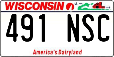 WI license plate 491NSC