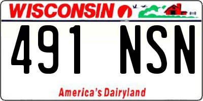 WI license plate 491NSN