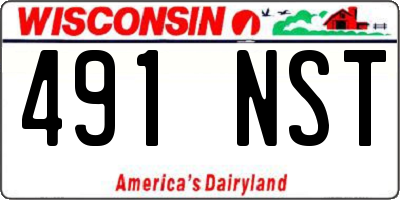 WI license plate 491NST