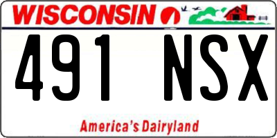 WI license plate 491NSX