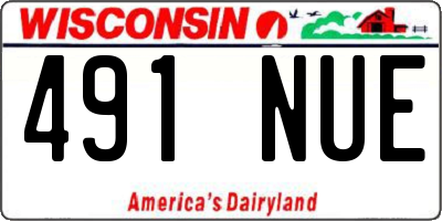 WI license plate 491NUE