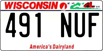 WI license plate 491NUF