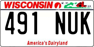 WI license plate 491NUK