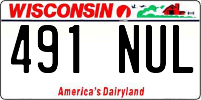 WI license plate 491NUL