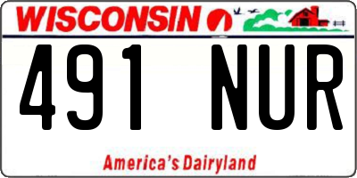 WI license plate 491NUR