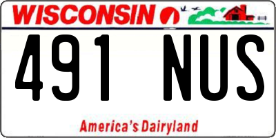WI license plate 491NUS