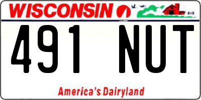 WI license plate 491NUT