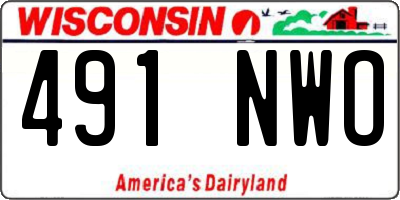WI license plate 491NWO