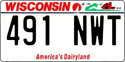 WI license plate 491NWT