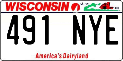 WI license plate 491NYE