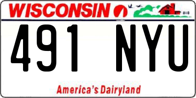 WI license plate 491NYU