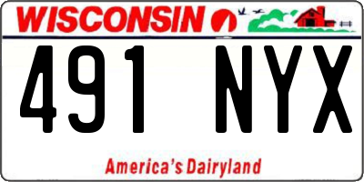 WI license plate 491NYX