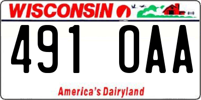 WI license plate 491OAA