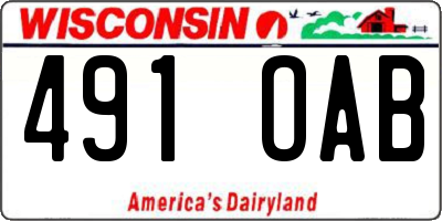 WI license plate 491OAB