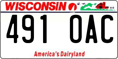 WI license plate 491OAC