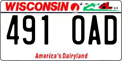 WI license plate 491OAD