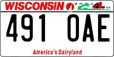 WI license plate 491OAE