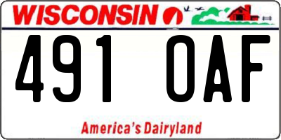 WI license plate 491OAF