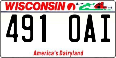 WI license plate 491OAI