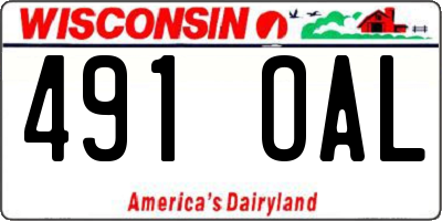 WI license plate 491OAL