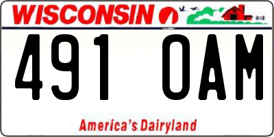 WI license plate 491OAM