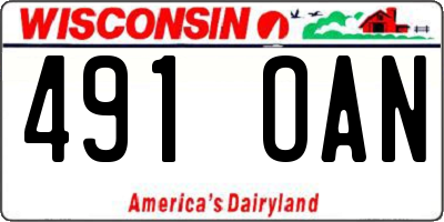 WI license plate 491OAN