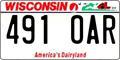 WI license plate 491OAR