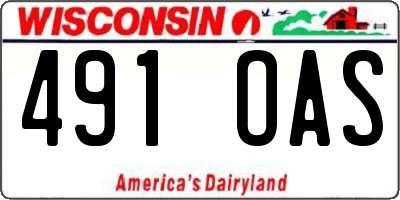 WI license plate 491OAS