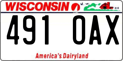 WI license plate 491OAX
