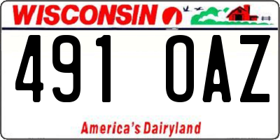WI license plate 491OAZ