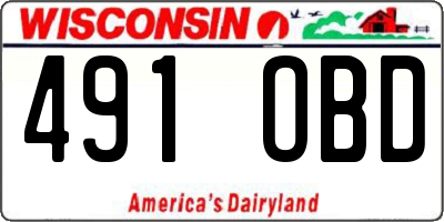 WI license plate 491OBD