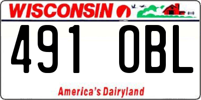 WI license plate 491OBL