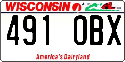 WI license plate 491OBX