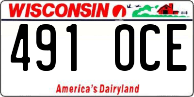 WI license plate 491OCE