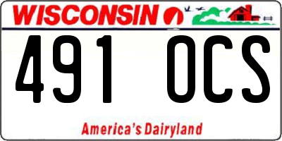 WI license plate 491OCS