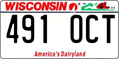 WI license plate 491OCT